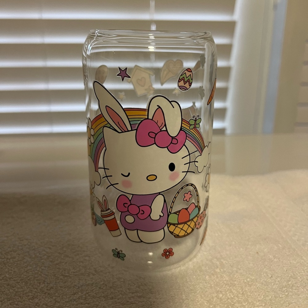 Hello Kitty Easter Glass Cup